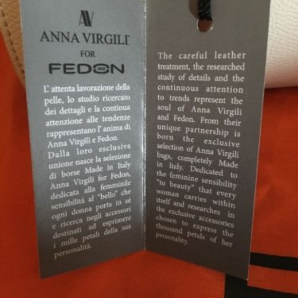 BNWT Anna Virgili For FEDON 1919 Italy Cream Beige - Picture 5 of 6